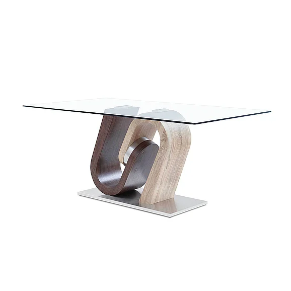 Global Furniture D4126 Dining Table in Oak/Walnut D4126NDT-1