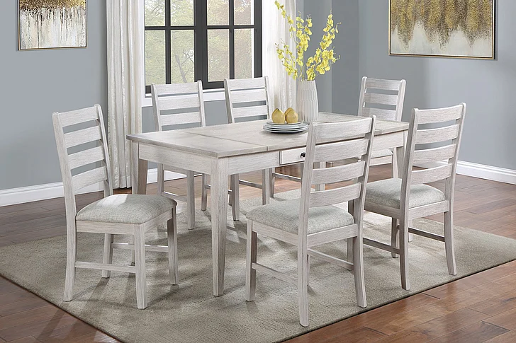 New Classic Echo 7pc Rectangle Dining Set in Driftwood