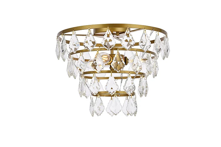 Elegant Ella 14 In. Flush Mount in Brass 1101F14BR CLOSEOUT