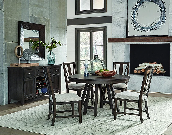 Magnussen Furniture Westley Falls 5pc 52" Round Dining Room Set in Graphite