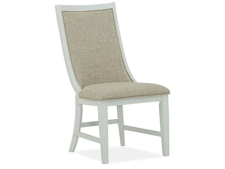Magnussen Furniture Heron Cove Upholstered Host Side Chair in Chalk White D4400-66 (Set of 2)