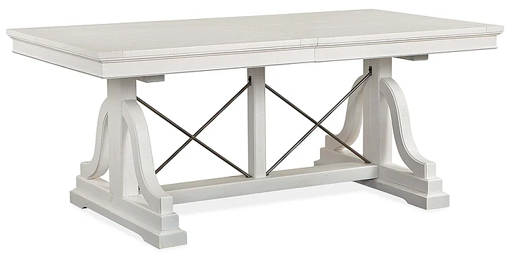 Magnussen Furniture Heron Cove Trestle Dining Table in Chalk White D4400-25