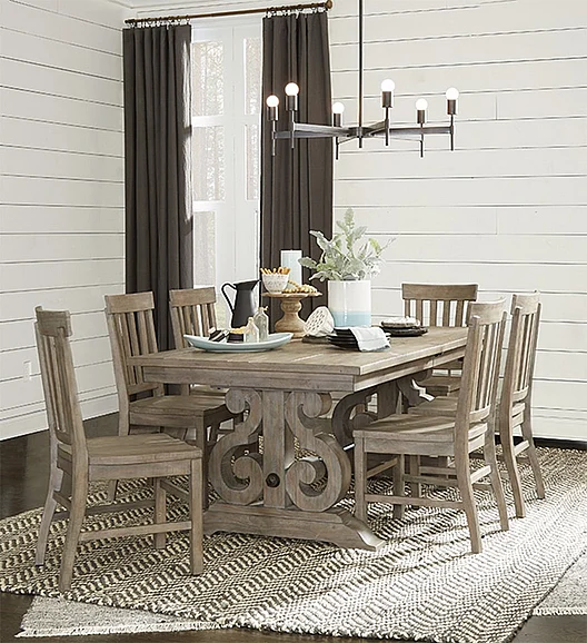Magnussen Furniture Tinley Park 7pc Rectangular Dining Set in Dove Tail Grey