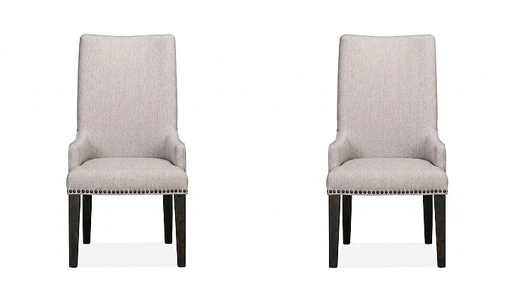 Magnussen Furniture Sloan Upholstered Host Side Chair in Peppercorn (Set of 2)