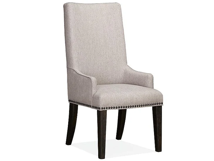 Magnussen Furniture Sloan Upholstered Host Side Chair in Peppercorn (Set of 2)