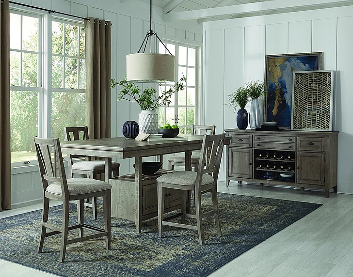 Magnussen Furniture Paxton Place 7pc Counter Dining Room Set in Dovetail Grey