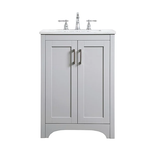 Elegant 24 In. Single Bathroom Vanity in Grey VF17024GR