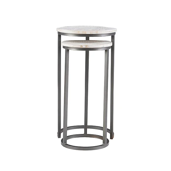 Powell Weston Nesting Tables in White D1409A21WH