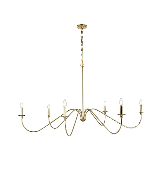 Elegant Rohan 60 In. Chandelier in Brass LD5056D60BR