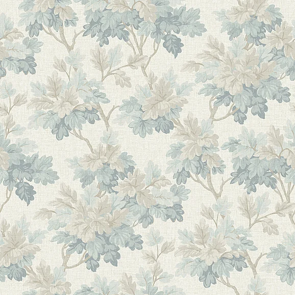 York A-Street Prints Oakcliff Blue Leaf Trail Wallpaper AST6354