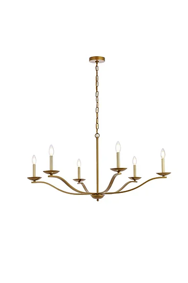 Elegant Trey 42 In. Pendant in Brass LD641D42BR CLOSEOUT