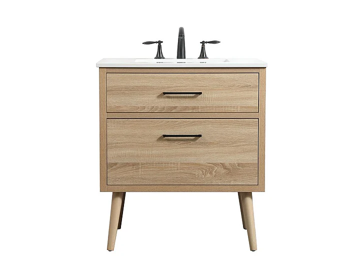 Elegant 30 In. Single Bathroom Vanity in Mango Wood VF41030MW