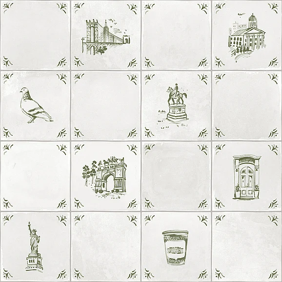 York NuWallpaper Brooklyn Delft Ivy Peel and Stick Wallpaper BBS6548