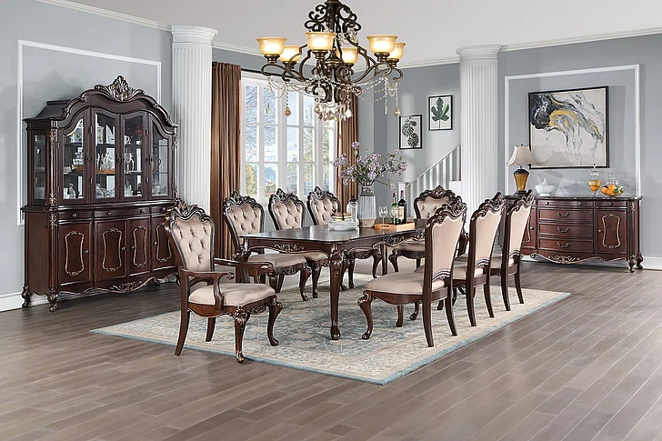 New Classic Constantine 9pc Rectangular Dining Room Set in Cherry