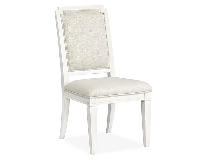 Magnussen Furniture Willowbrook Dining Side Chair with Upholstered Seat and Back in Egg Shell White D5324-63 (Set of 2) PROMO