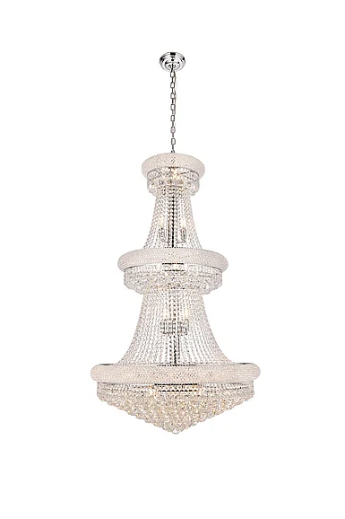 Elegant Primo 32 Light Chrome Chandelier Clear Royal Cut Crystal V1800G30C/RC