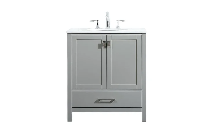 Elegant 30 In. Single Bathroom Vanity in Grey VF18830GR