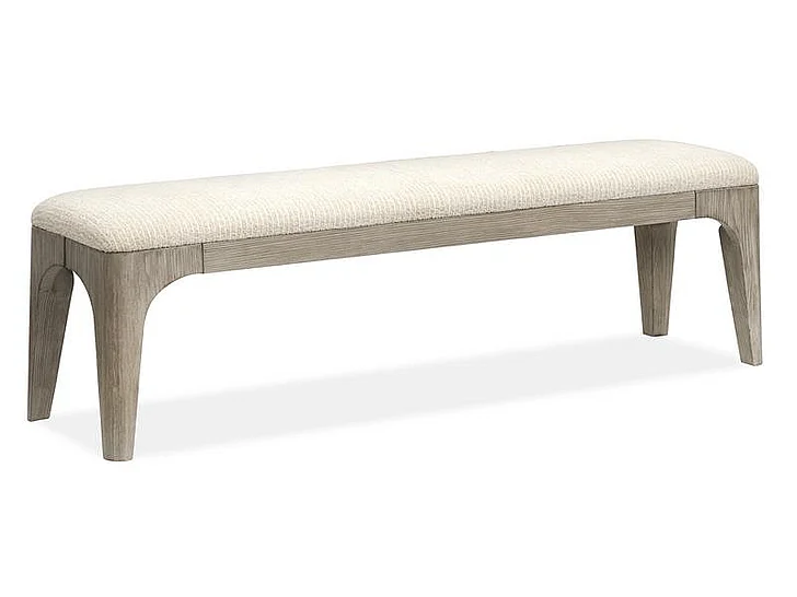 Magnussen Furniture Braelyn Long Bench with Upholstered Seat in Dorian Grey D5874-68 PROMO