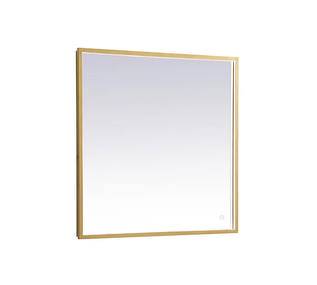Elegant Pier 30X30 In. Led Mirror with Adjustable Color Temperature 3000K/4200K/6400K in Brass MRE63030BR