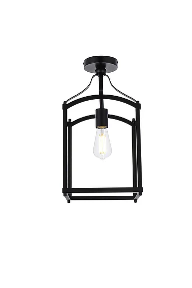 Elegant Janet 1 Light Flush Mount in Black LD7069F10BK CLOSEOUT