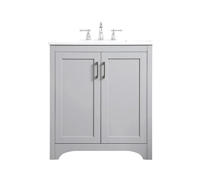 Elegant 30 In. Single Bathroom Vanity in Grey VF17030GR