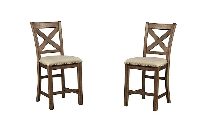 Moriville Upholstered Bar Stool in Nutmeg Brown (Set of 2) D631-124 FedEx/UPS