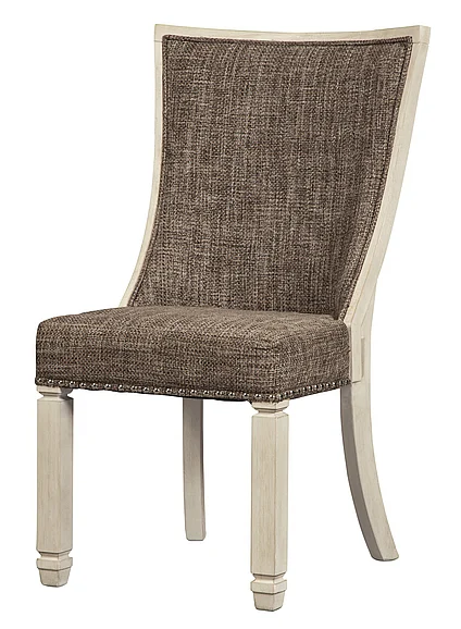 Bolanburg Upholstered Host Chair in White/Oak (Set of 2) D647-02 FedEx/UPS