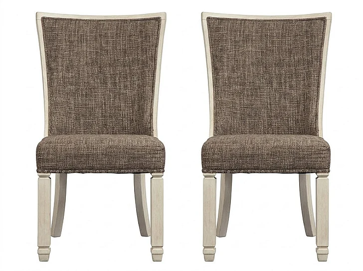 Bolanburg Upholstered Host Chair in White/Oak (Set of 2) D647-02 FedEx/UPS
