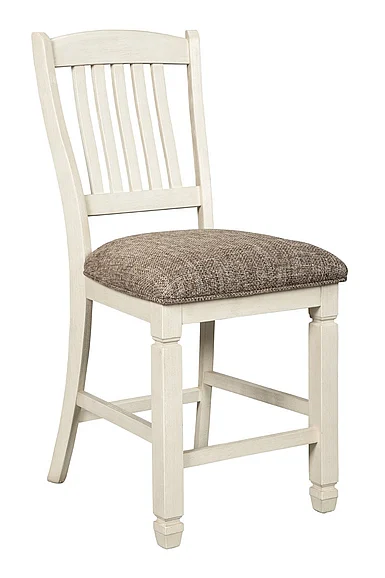 Bolanburg Upholstered Barstool in Antique White (Set of 2) FedEx/UPS