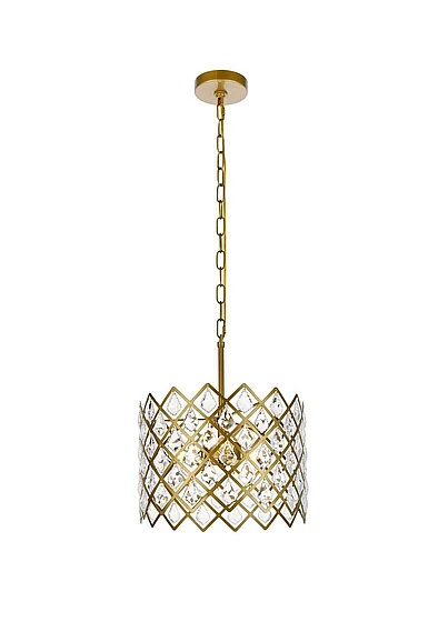 Elegant Lyla 13 In. Pendant in Brass 1111D13BR CLOSEOUT