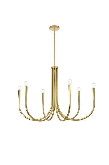 Elegant Layne 36 In. Chandelier in Brass LD722D36BR