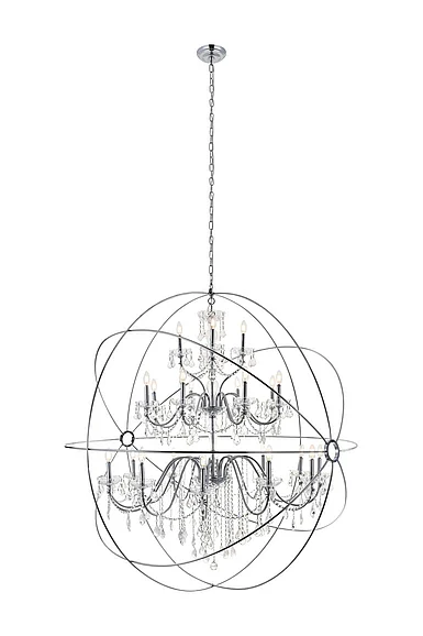 Elegant Cordelia 24 Light Chrome Crystal Pendant LD8801D60C CLOSEOUT