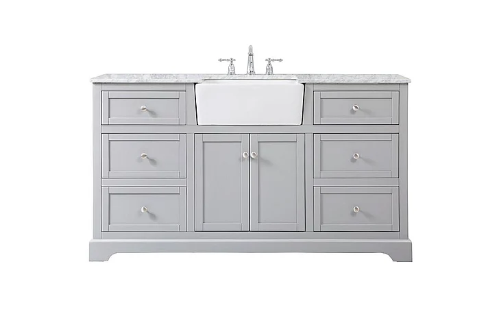 Elegant 60 In. Single Bathroom Vanity in Grey VF60260GR