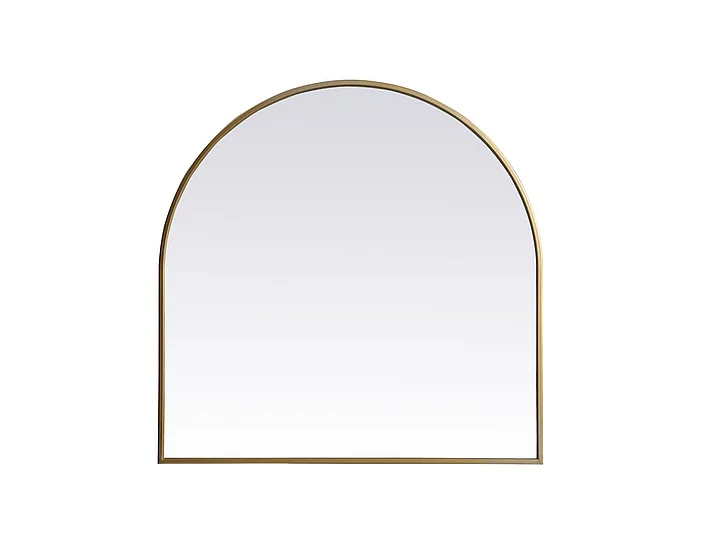 Elegant Metal Frame Arch Mirror 30X30 In. in Brass MR1A3030BRS