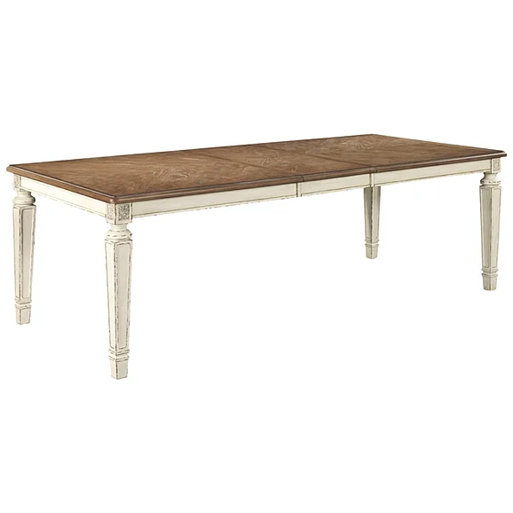 Realyn Rectangular Dining Room Extension Table in Chipped White D743-45