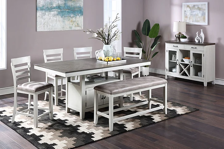 New Classic Richland 5pc Counter Dining Room Set in White