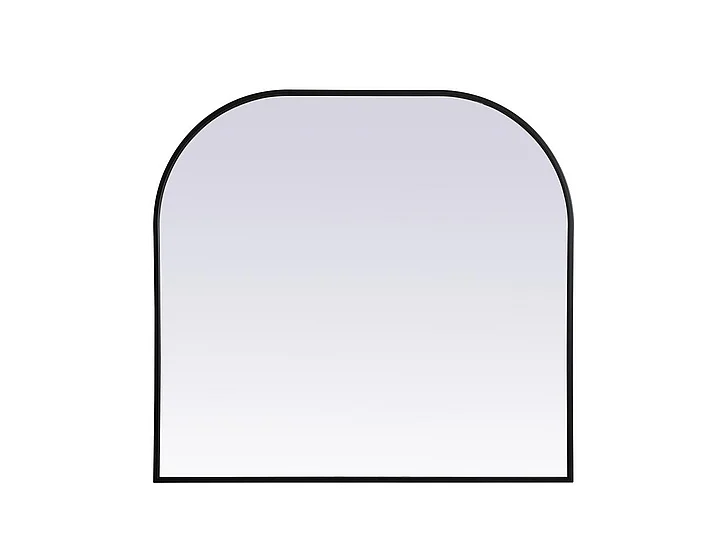 Elegant Metal Frame Arch Mirror 36X34 In. in Black MR1B3634BLK