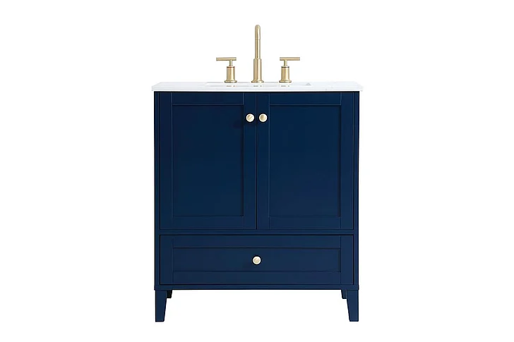 Elegant 30 In. Single Bathroom Vanity in Blue VF18030BL