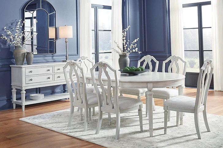 Montelaine 7-Piece Extension Dining Table Set in Antique White