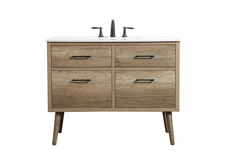 Elegant 42 In. Single Bathroom Vanity in Natural Oak VF41042NT CLOSEOUT