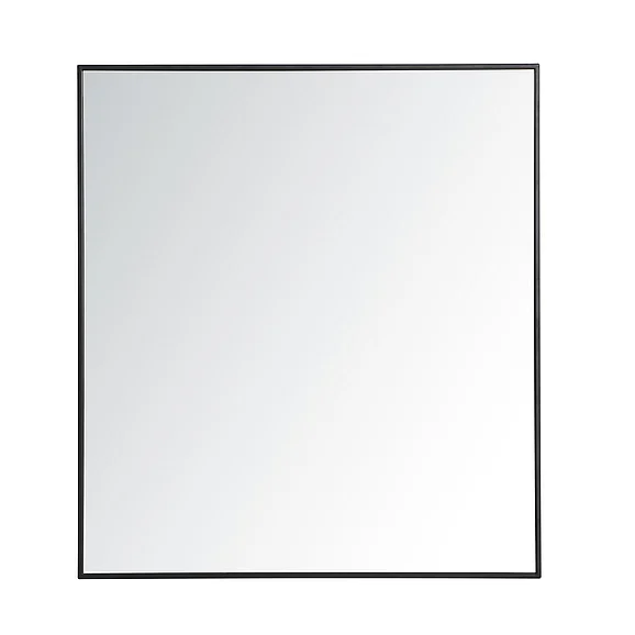 Elegant Metal Frame Rectangle Mirror 36 In. in Black MR43640BK