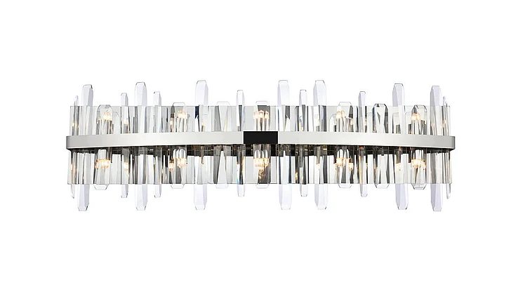 Elegant Serena 36 In. Crystal Bath Sconce in Chrome 2200W36C
