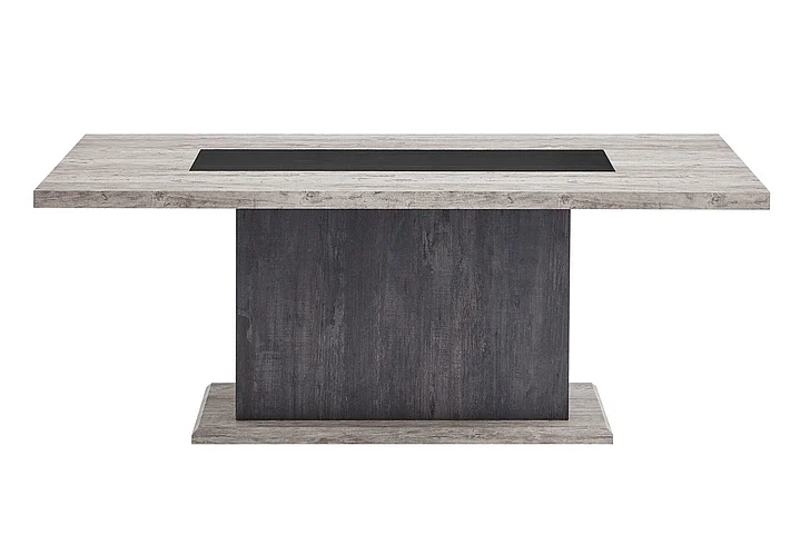 Global Furniture D8030 Dining Table with Storage Drawers in Black/Brown D8030DT