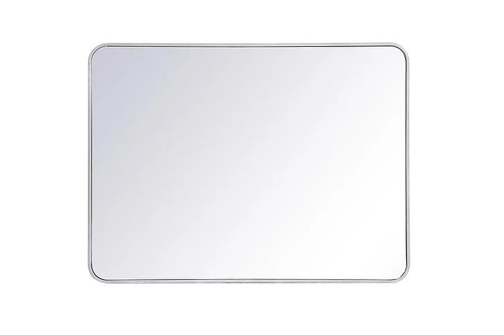 Elegant Soft Corner Metal Rectangular Mirror 30X40 In. in Silver MR803040S