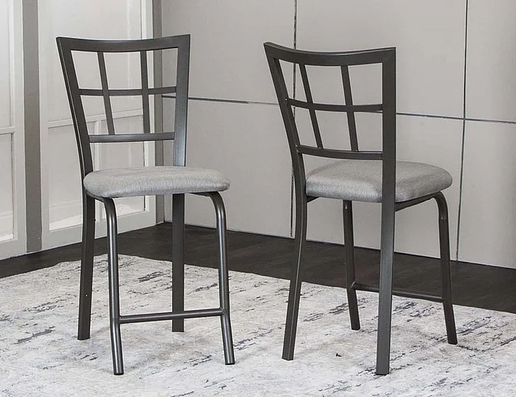 Sunset Trading Timber Counter Stools in Graphite/Gold (Set of 2)
