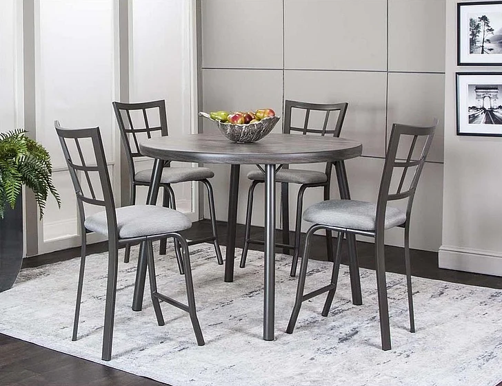 Sunset Trading Timber 5-Piece Round Counterheight Dining Room Set in Vintage Laminate