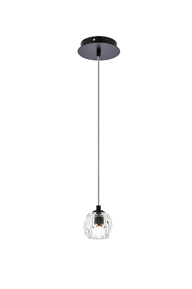 Elegant Eren 1 Light Black Pendant 3505D6BK