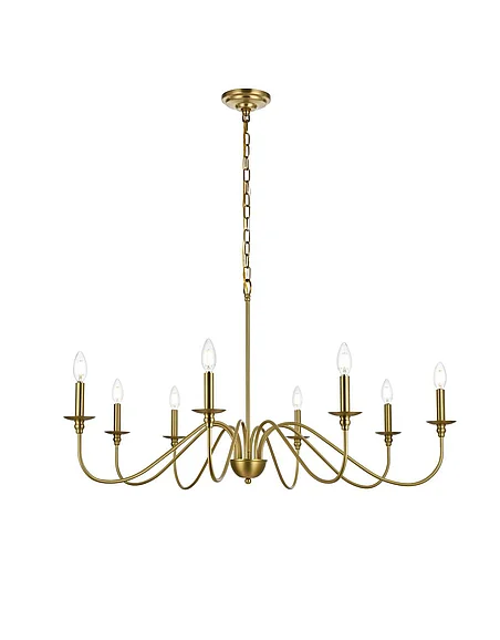 Elegant Rohan 42 In. Chandelier in Satin Gold LD5006D42SG