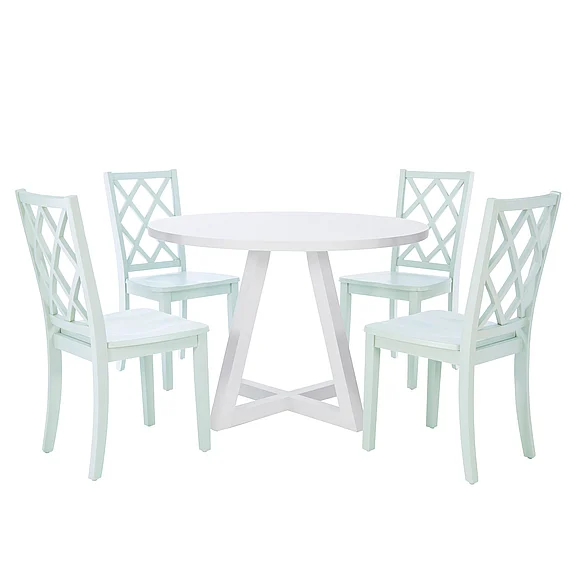 Powell Furniture Maui 5Pc Round Dining Room Set in Mint 23LD1015RDTMNT5PC