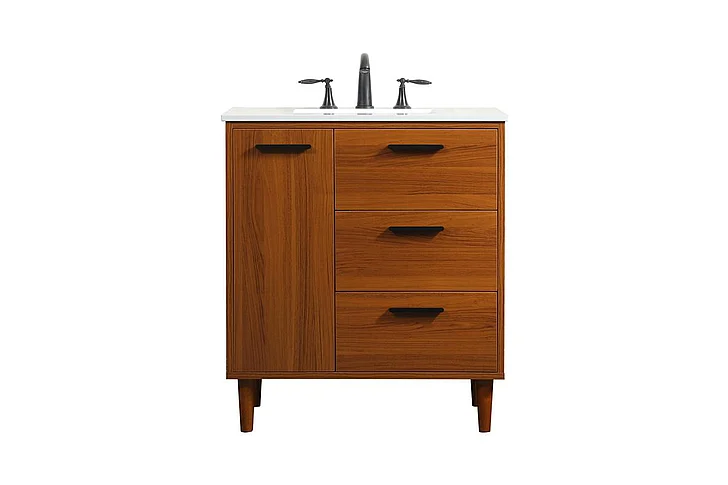 Elegant 30 In. Bathroom Vanity in Teak VF47030MTK
